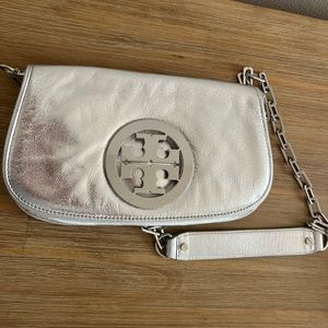 Tory Burch silver shoulder bag